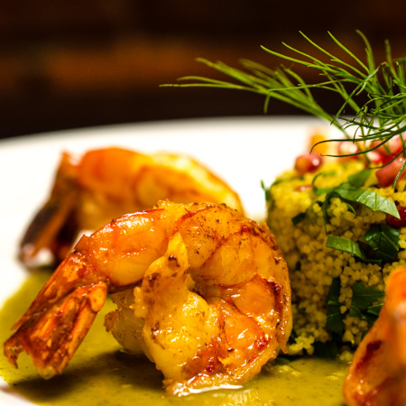 Scampi mit Gemüsecouscous